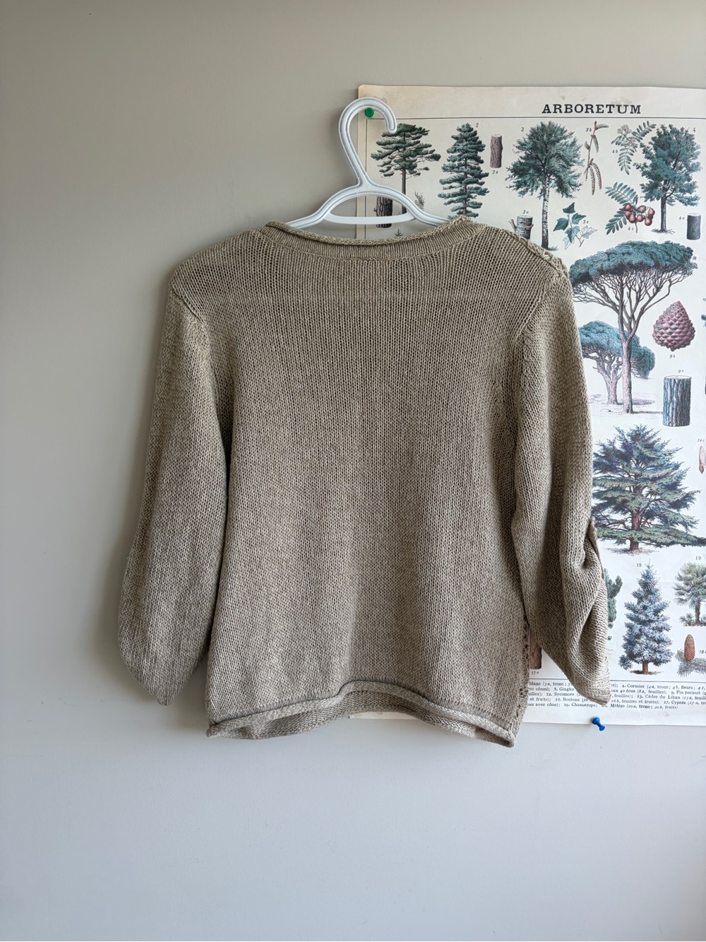 Light Taupe Open-Knit Women’s Sweater Large (fits small) - Picture 5 of 5
